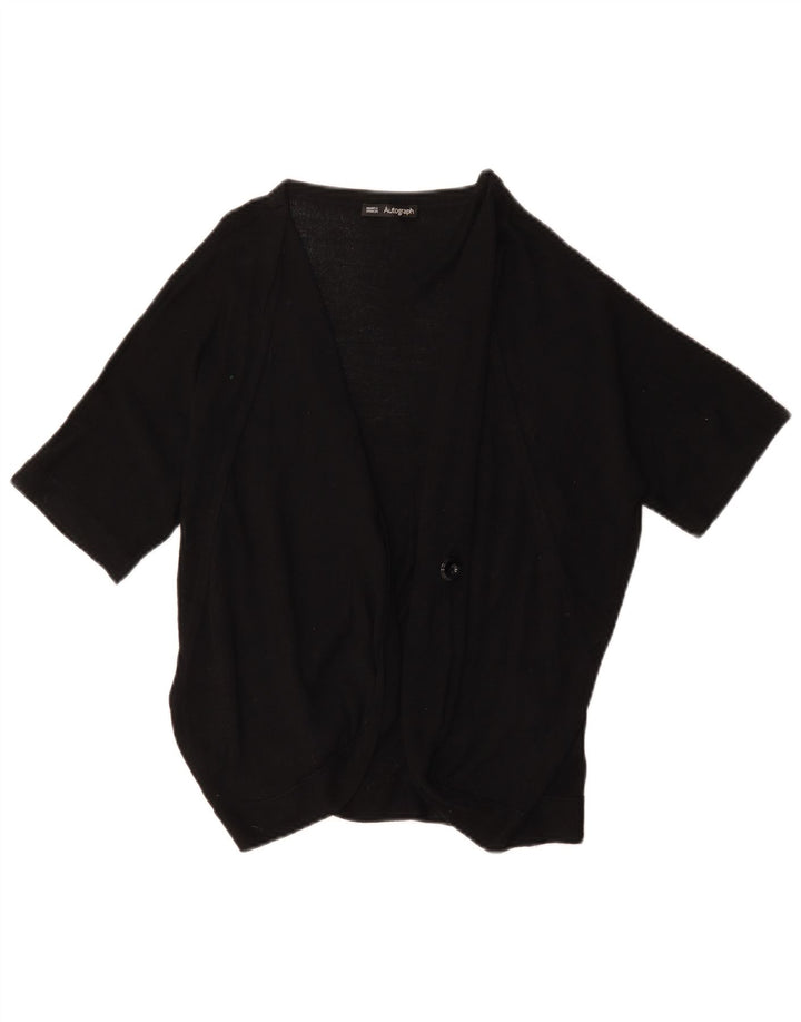 Suéter feminino Marks & Spencer Autograph Cardigan Reino Unido 16 grande preto