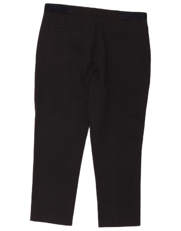 Zara Calça masculina cortada EU 42 grande W32 L25 poliéster preto