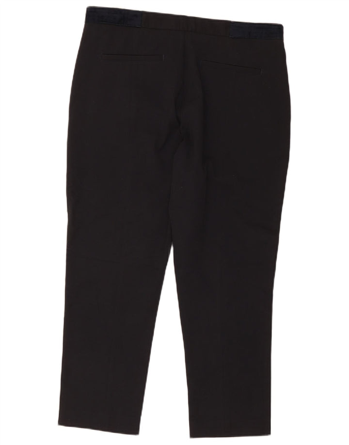 Zara Calça masculina cortada EU 42 grande W32 L25 poliéster preto