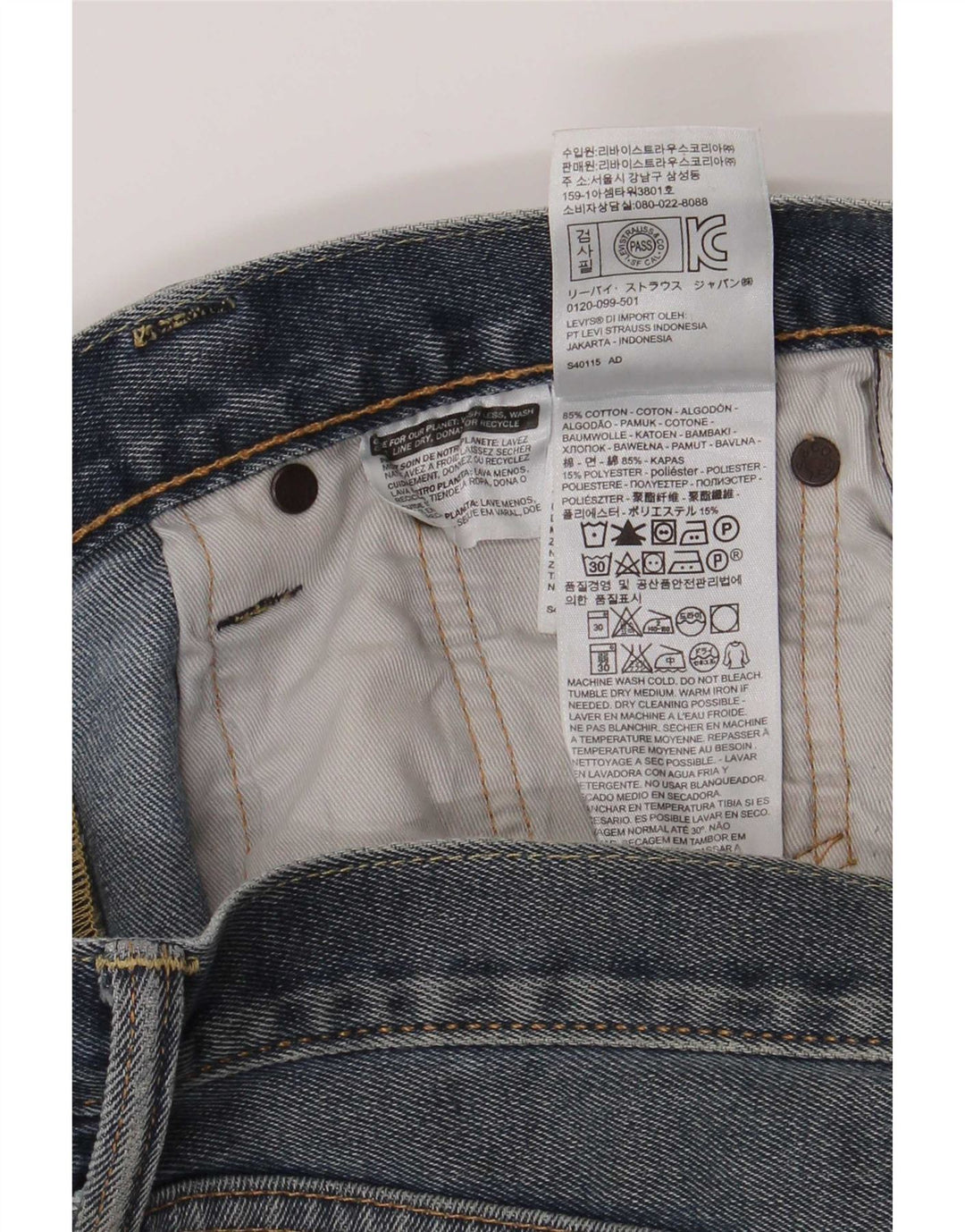 Levi's Masculino 522 Straight Jeans W30 L30 Azul Algodão