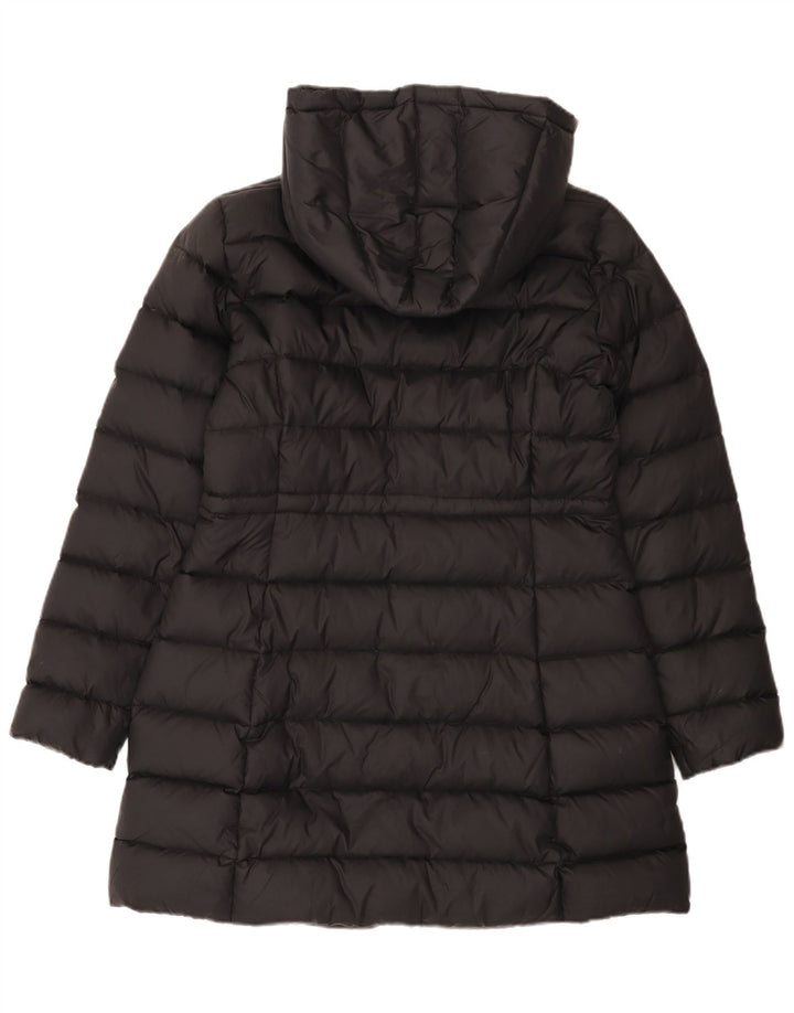 Casaco acolchoado com capuz feminino Benetton UK 14 médio preto poliamida