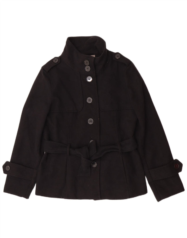 Jaqueta militar feminina Zara UK 18 XL poliéster preto