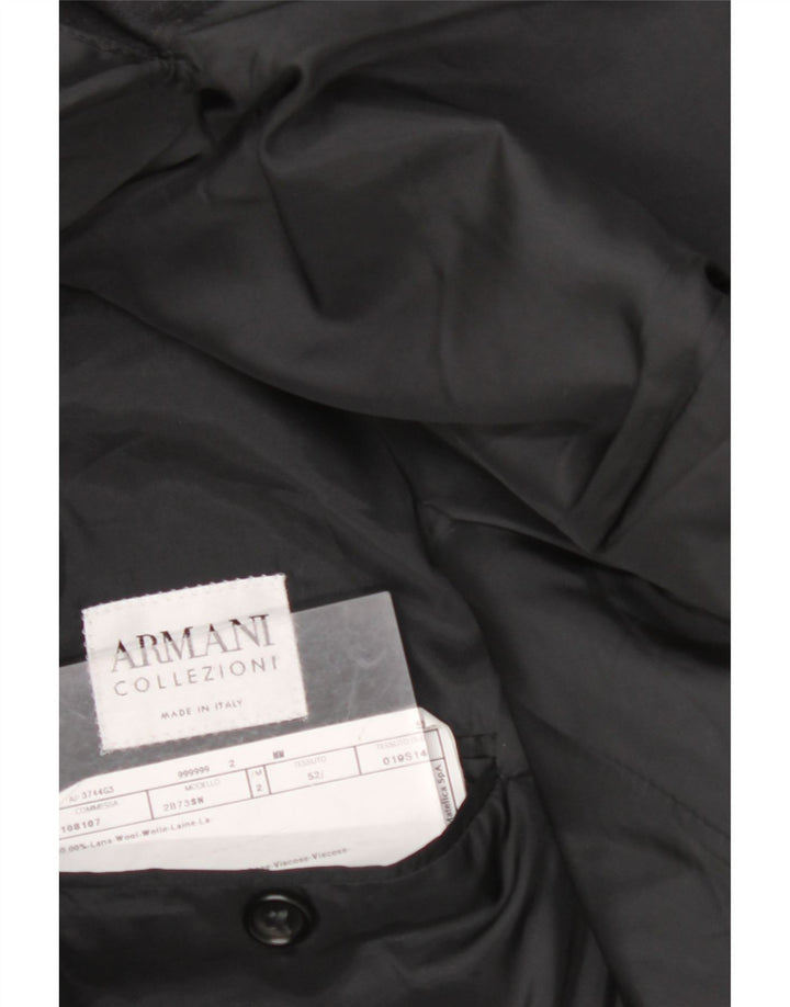 ARMANI COLLEZIONI Jaqueta blazer masculina de 3 botões IT 52 XL lã preta