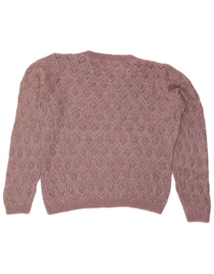 Suéter feminino Fat Face com gola canoa Reino Unido 12 médio roxo
