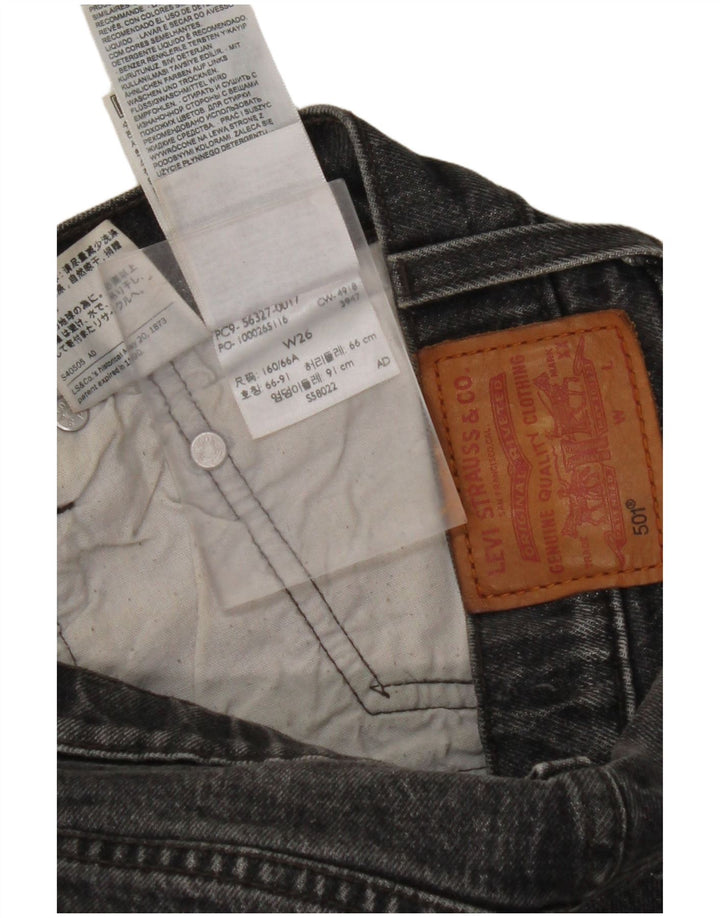 Shorts jeans feminino 501 da Levi's W30 algodão preto médio