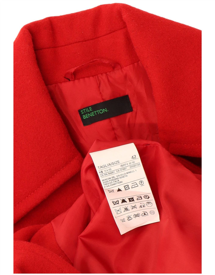 Sobretudo feminino Benetton IT 42 lã vermelha média