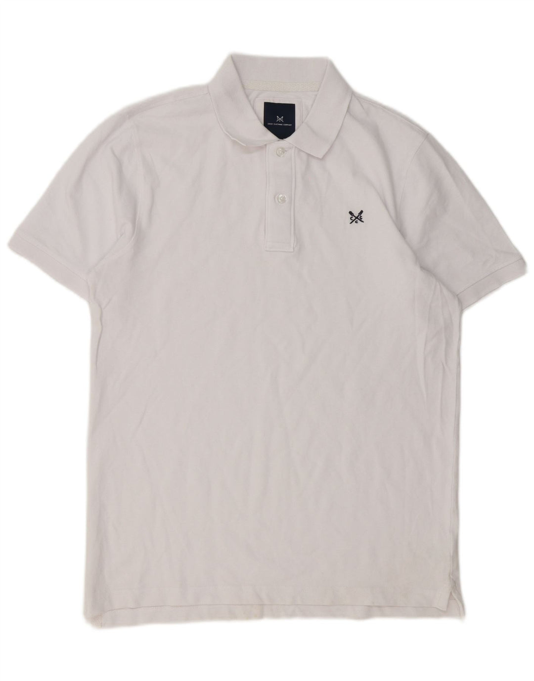 Camisa polo masculina Crew Clothing grande algodão branco