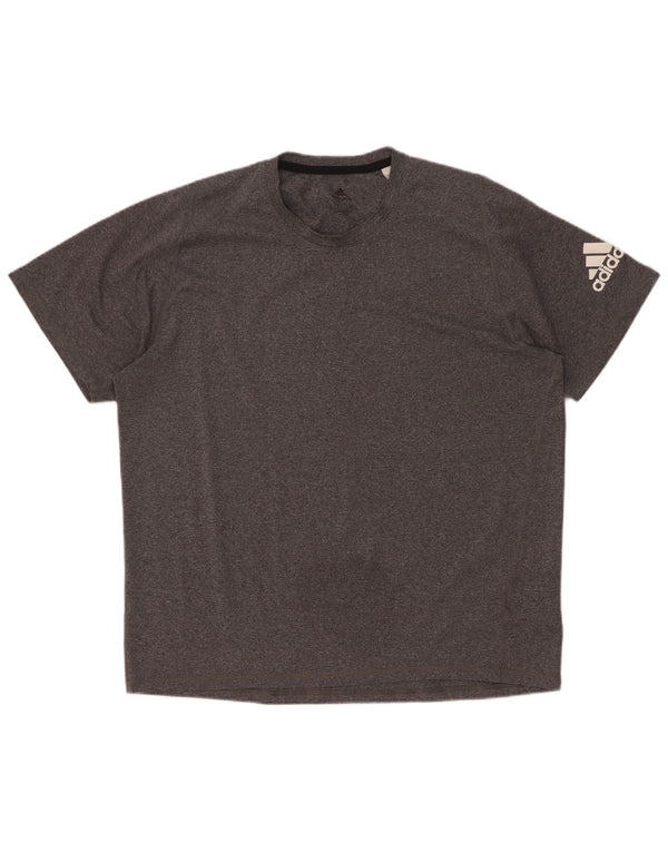Camiseta masculina Adidas Aeroready Top XL cinza manchado de poliéster