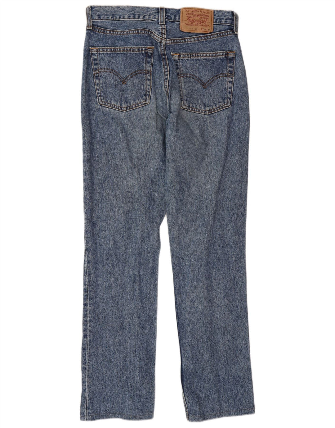 Calça jeans feminina Levi's 595 Straight W30 L34 azul algodão