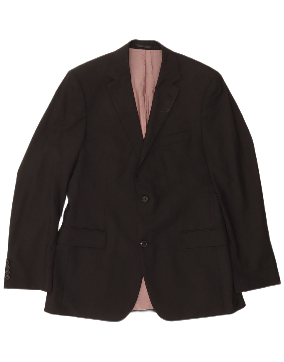 Jaqueta blazer masculina de 2 botões Hugo Boss tamanho 102 grande lã preta