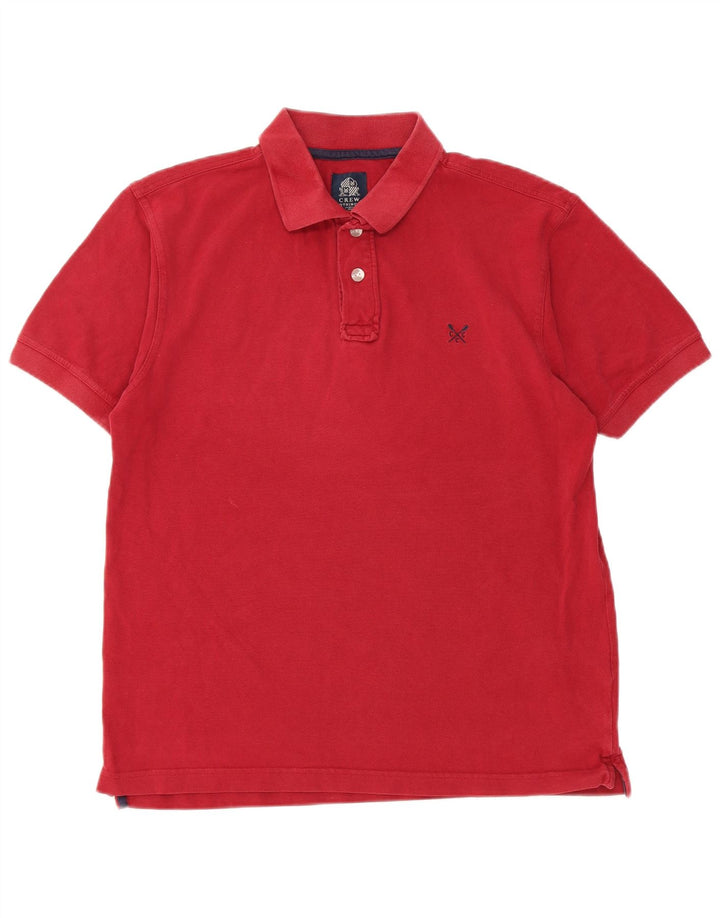 Camisa polo masculina Crew Clothing algodão vermelho médio