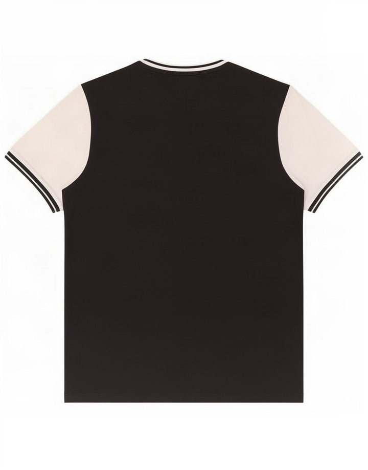 Lyle & Scott Camiseta masculina de algodão colorblock preto médio