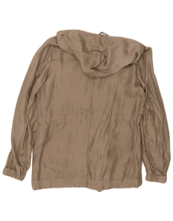 Jaqueta utilitária feminina com capuz Guess By Marciano IT 40 pequena seda bege