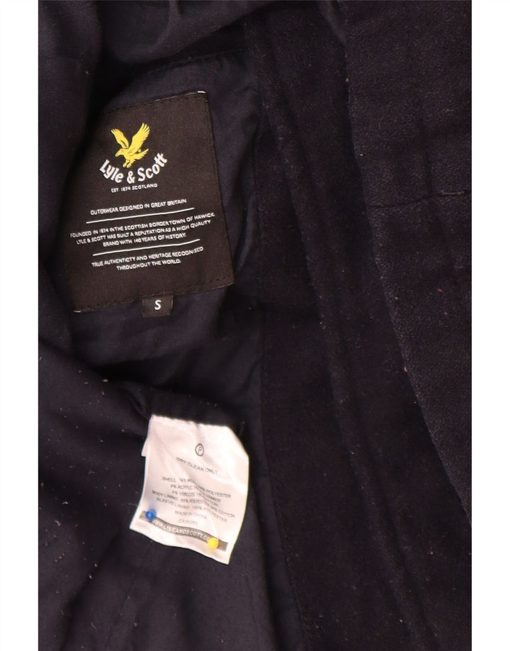 Lyle & Scott Mens Pea Coat UK 36 Pequeno Acrílico Azul Marinho