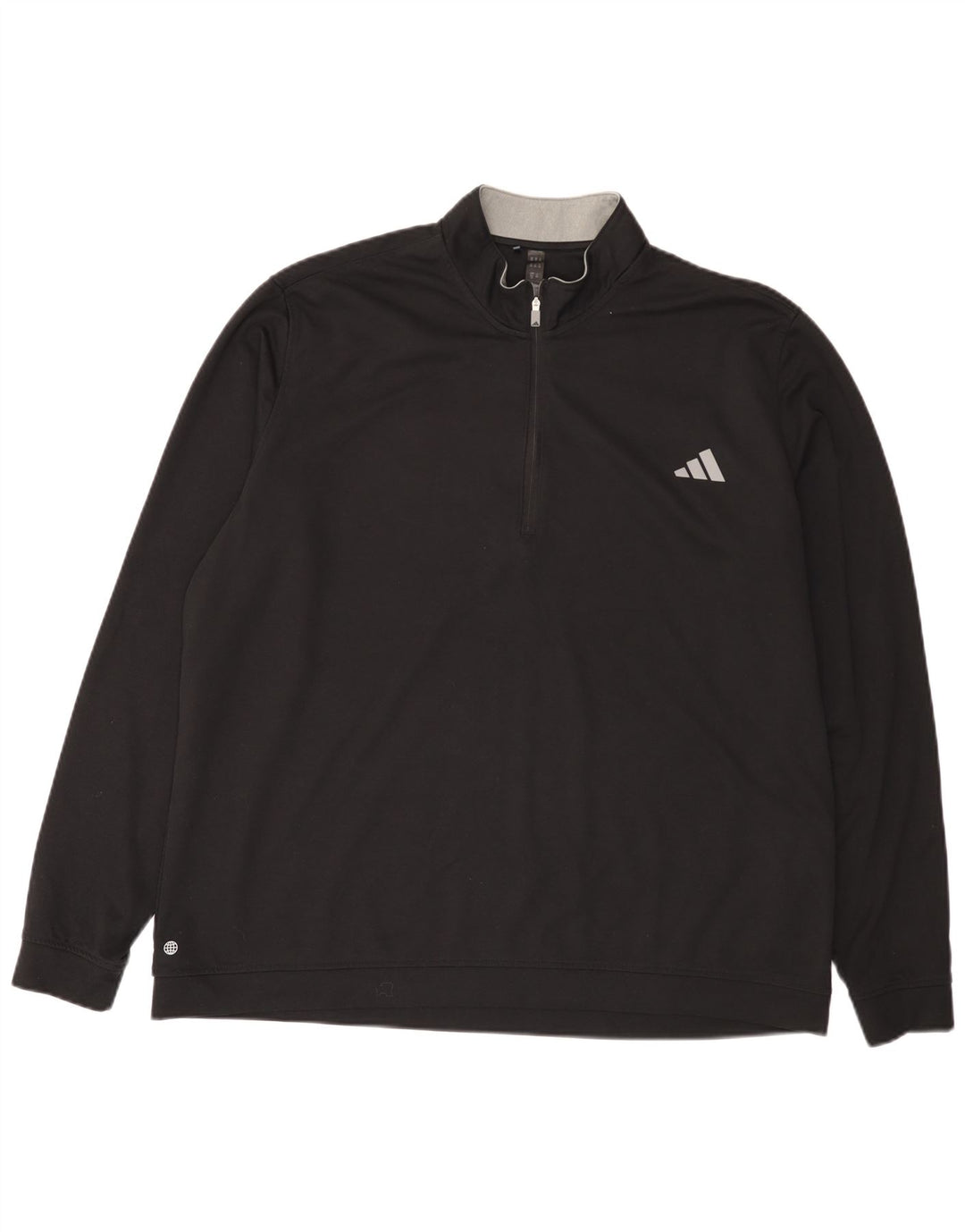 Adidas Mens Zip Neck Moletom Jumper 2XL Preto Poliéster
