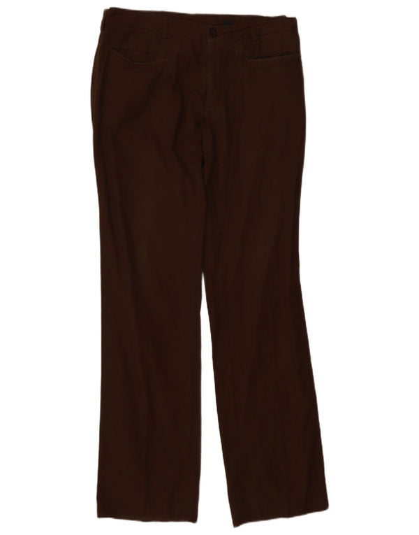 Calça feminina vintage bootcut casual W32 L33 algodão marrom