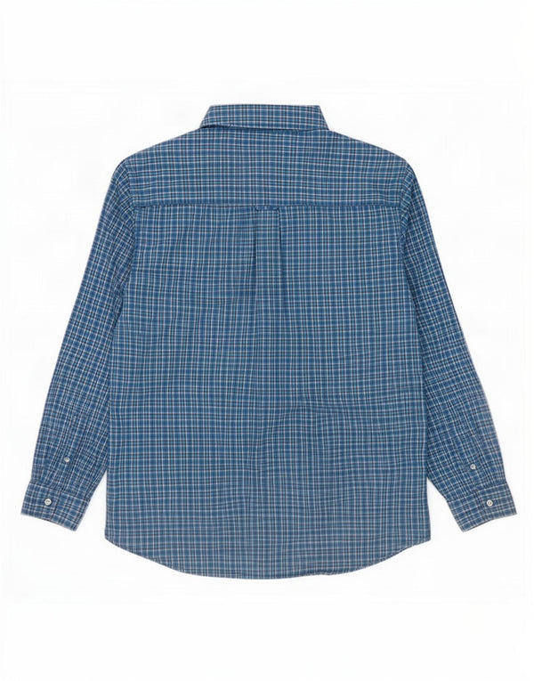 Chaps Mens Shirt Large Blue Check Cotton