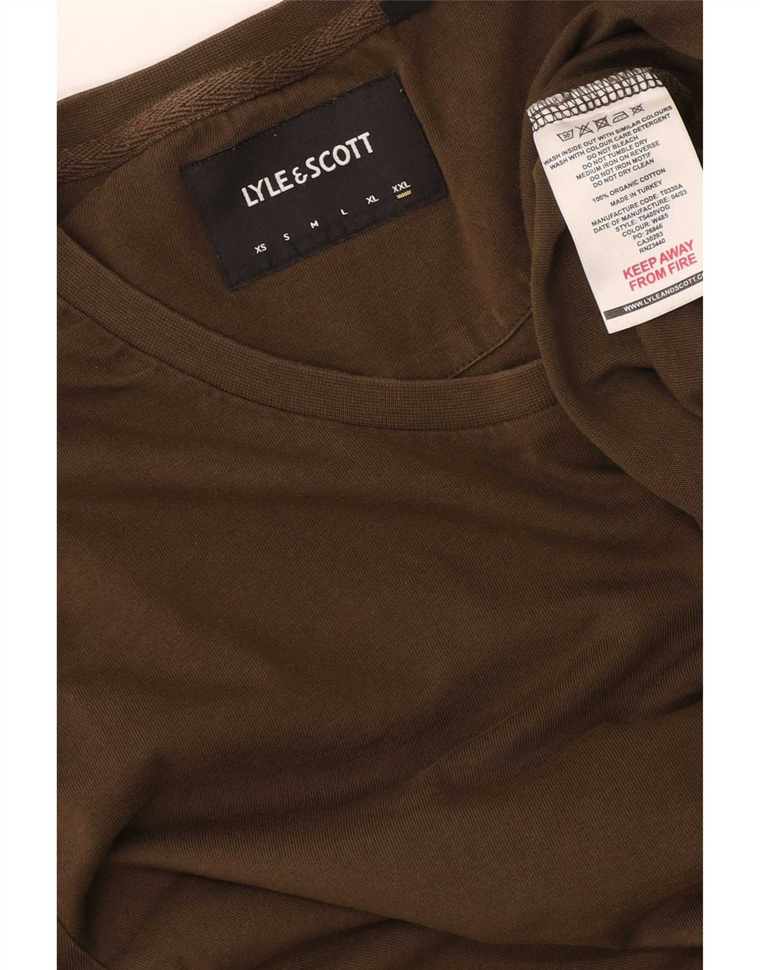 Camiseta masculina Lyle & Scott Top 2XL algodão cáqui