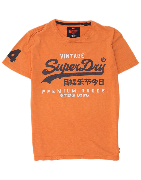 Superdry Mens Graphic T-Shirt Top Médio Algodão Laranja