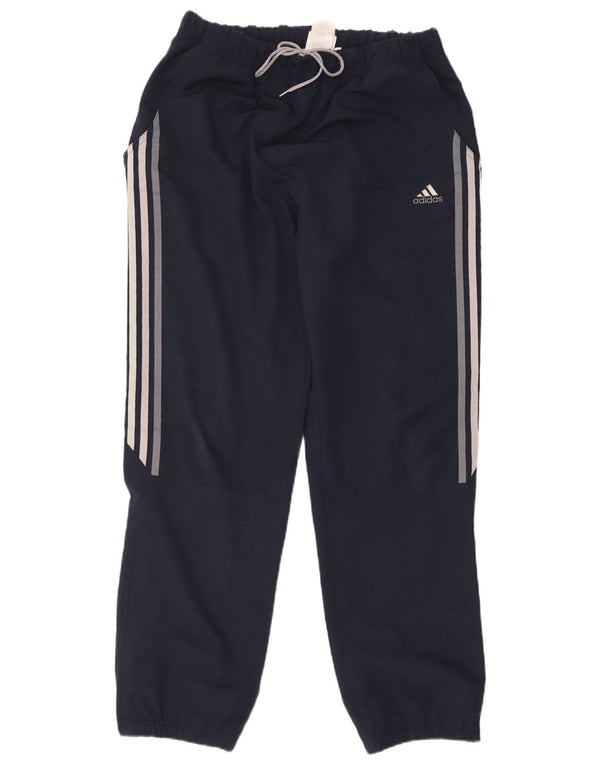 Calça de treino feminina Adidas Joggers grande azul marinho poliéster esportivo
