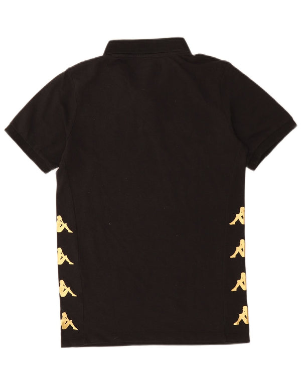 Camisa pólo gráfica Kappa Boys 13-14 anos algodão preto