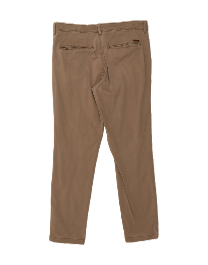 JACK & JONES Mens Slim Chino Trousers W32 L27 Khaki Cotton Vintage Jack & Jones and Second-Hand Jack & Jones from Messina Hembry 