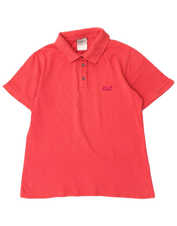 Camisa polo feminina Jack Wolfskin Reino Unido 10 algodão rosa pequeno