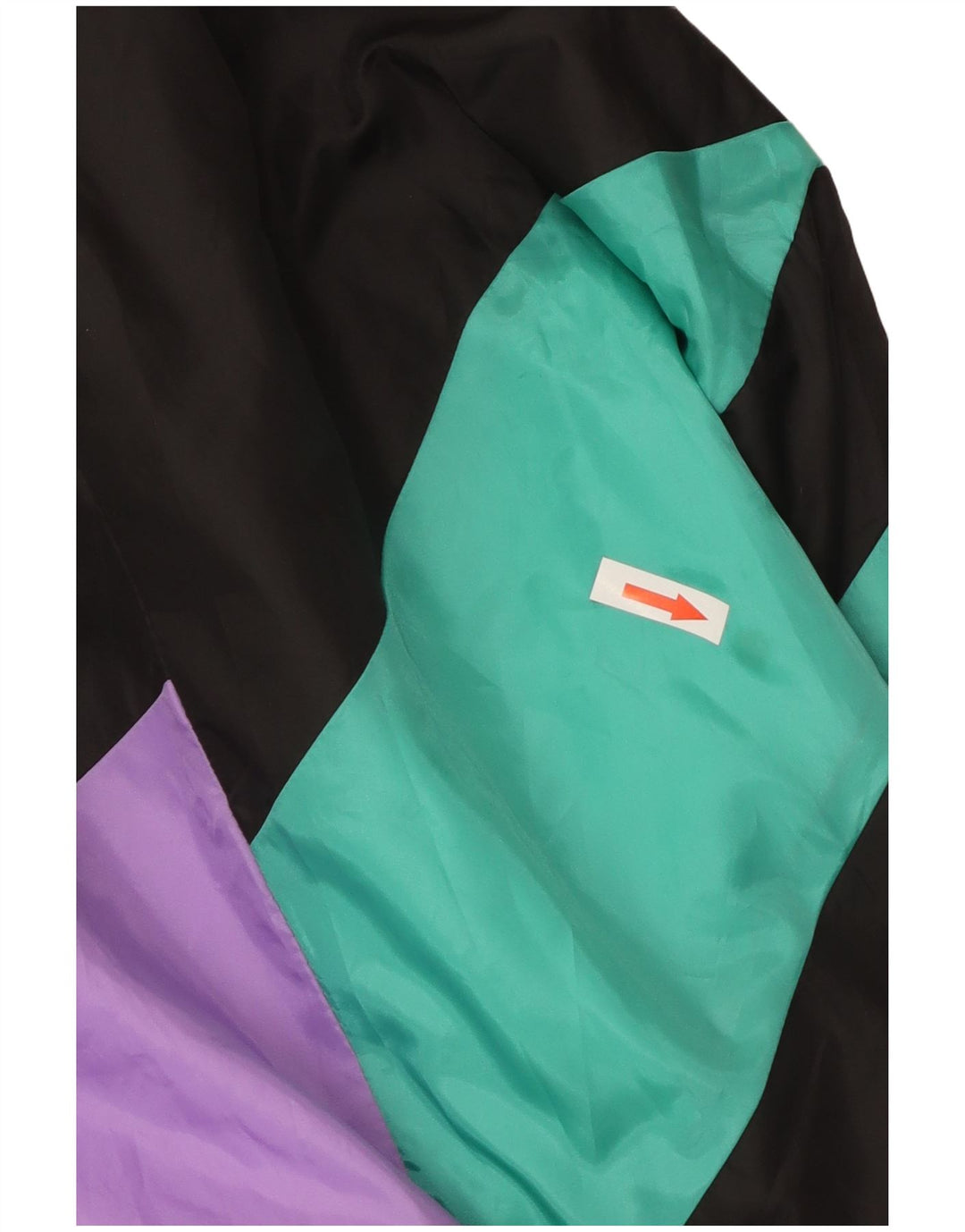 Jaqueta vintage masculina de agasalho grande bloco colorido preto