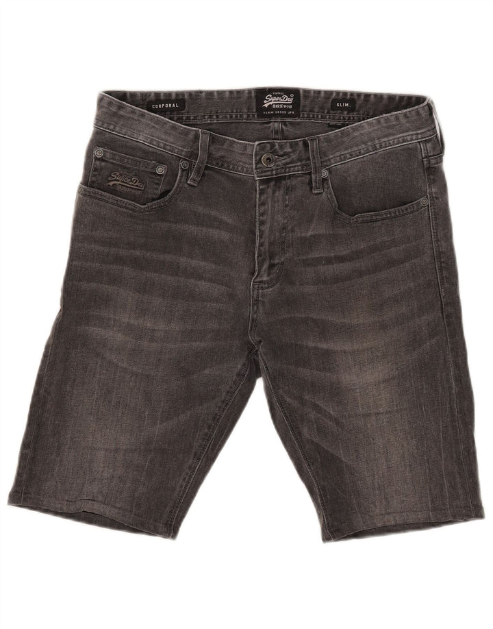 Shorts jeans masculino Superdry Corporal Slim W32 algodão cinza médio