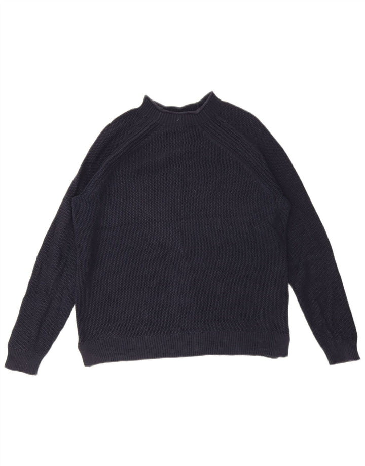 Suéter feminino Crew Clothing com gola tartaruga Reino Unido 12 médio azul marinho