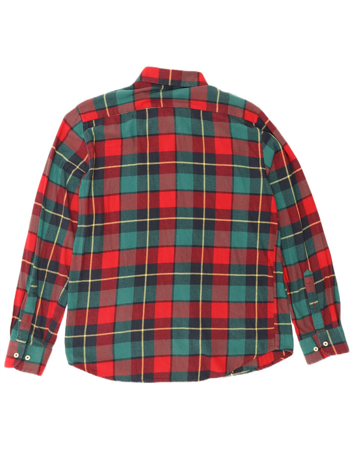 Camisa masculina Carrera grande xadrez multicolorida de algodão