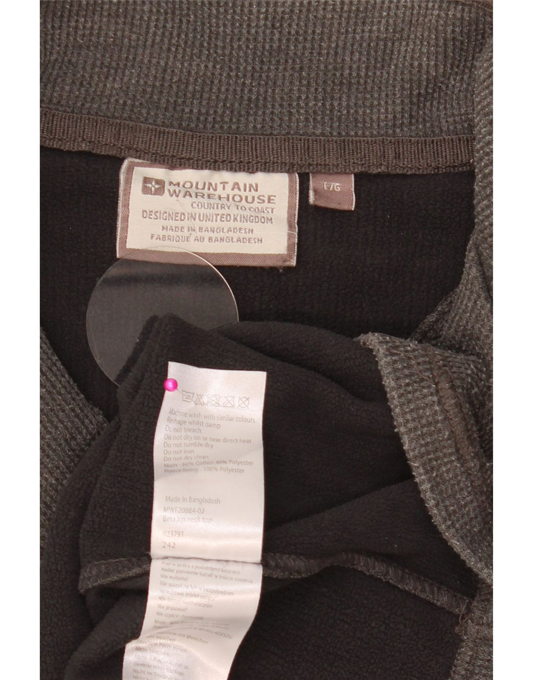 MOUNTAIN WAREHOUSE Suéter masculino com zíper e gola grande de algodão cinza