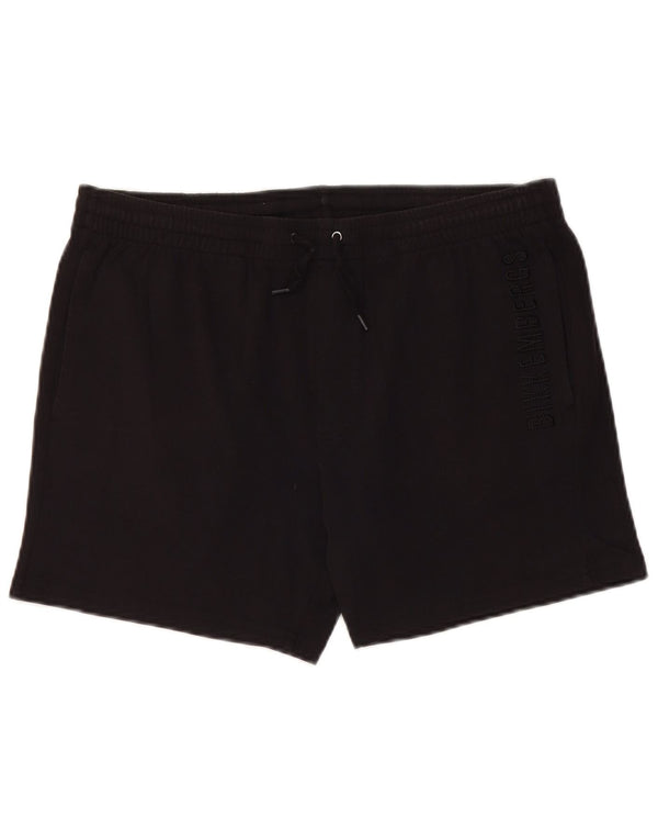 Shorts esportivos masculinos Bikkembergs grandes W34 algodão preto