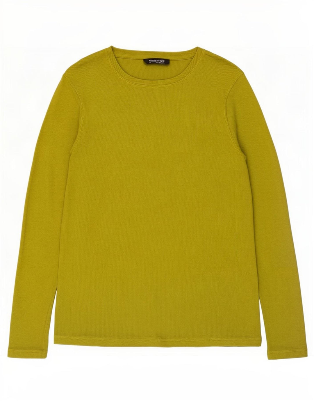 Top feminino Marks & Spencer manga comprida Reino Unido 14 algodão verde médio