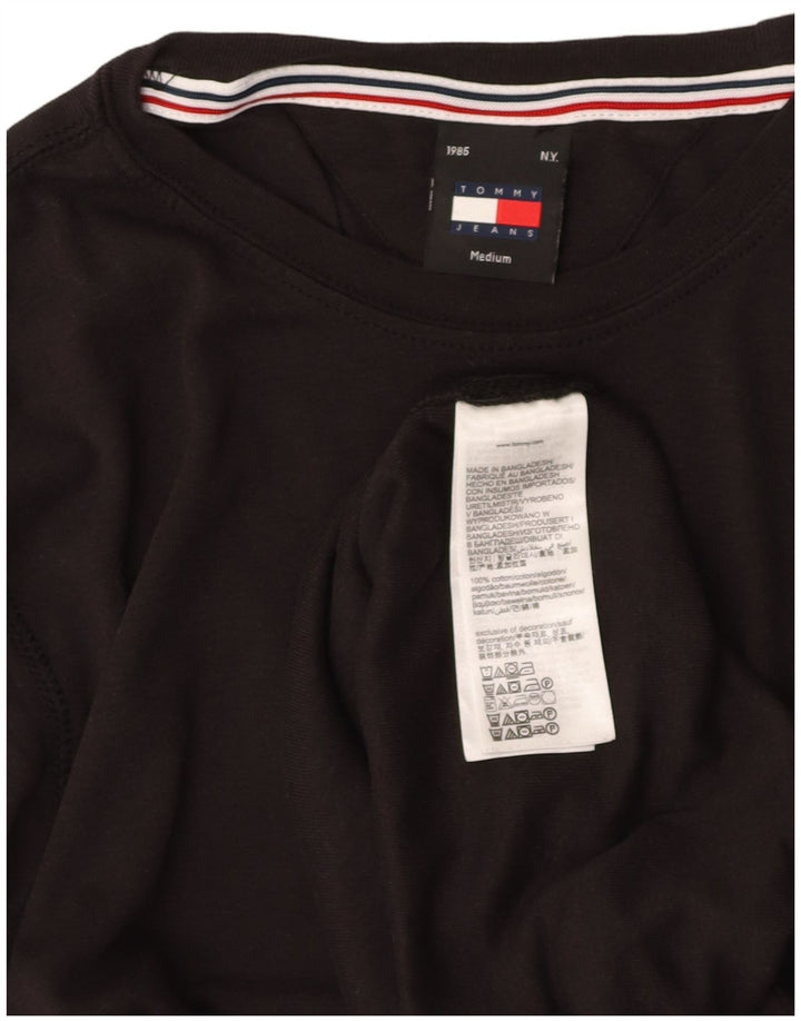 Top masculino TOMMY HILFIGER manga comprida médio algodão preto