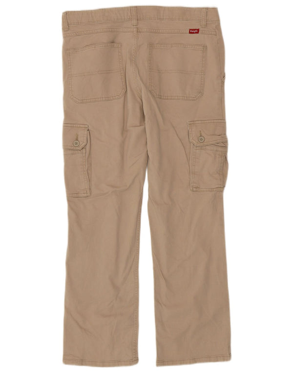 Calças Wrangler Boys Husky Straight Cargo 15-16 Anos W32 L27 Bege