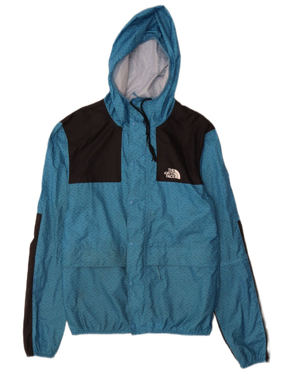 Jaqueta de chuva masculina com capuz The North Face pequena azul poliéster