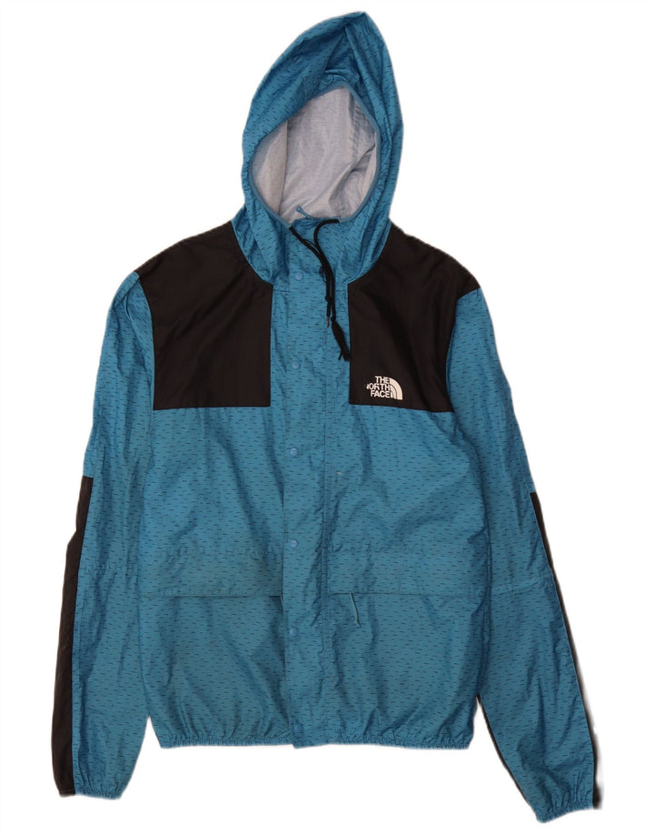 Jaqueta de chuva masculina com capuz The North Face pequena azul poliéster