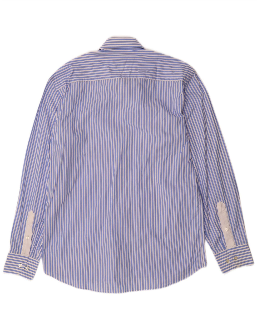 Camisa masculina HARRY & SONS tamanho 39 15 1/2 algodão listrado azul médio