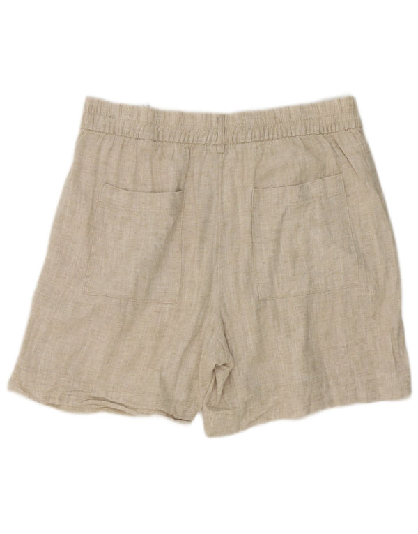 Shorts Chino Feminino Marks & Spencer Reino Unido 12 Médio W32 Linho Bege