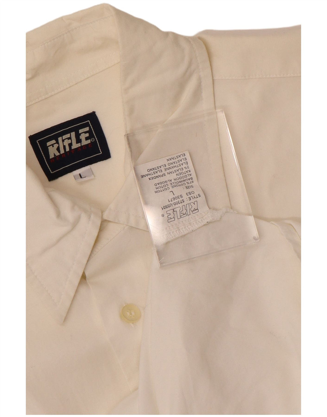 Camisa masculina RIFLE grande algodão branco