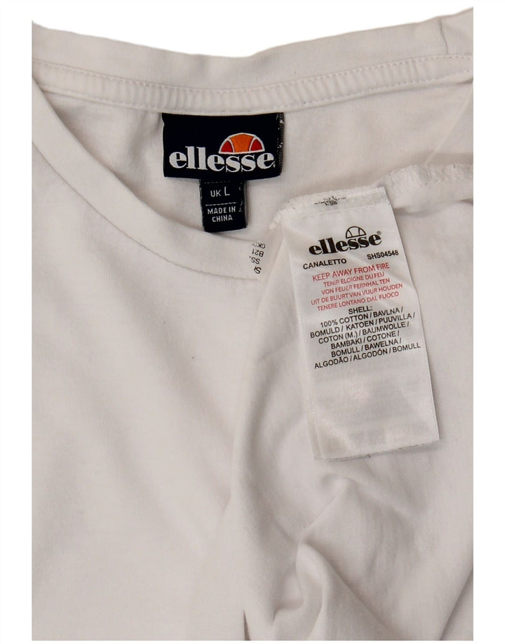 Camiseta masculina Ellesse Top grande de algodão branco
