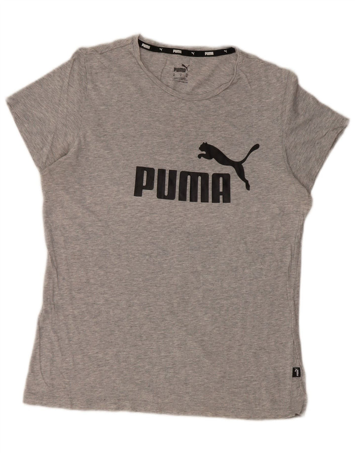 Camiseta feminina PUMA com estampa gráfica UK 14 cinza médio