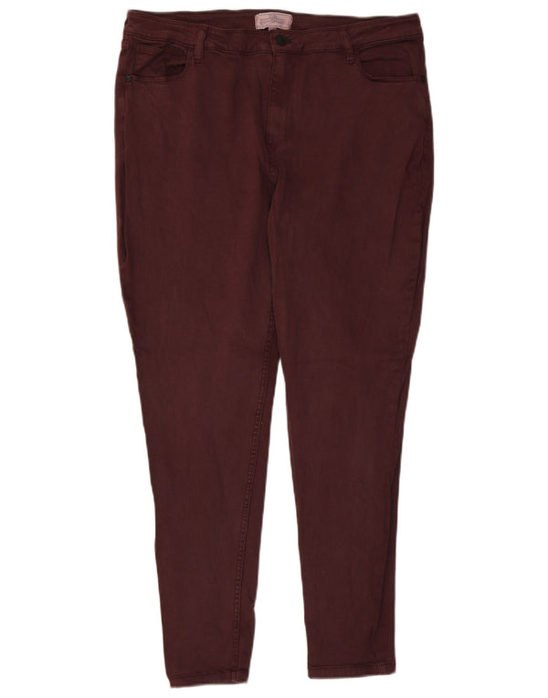 Calça jeans feminina de cintura alta Fat Face UK 16 grande W34 L27 algodão borgonha