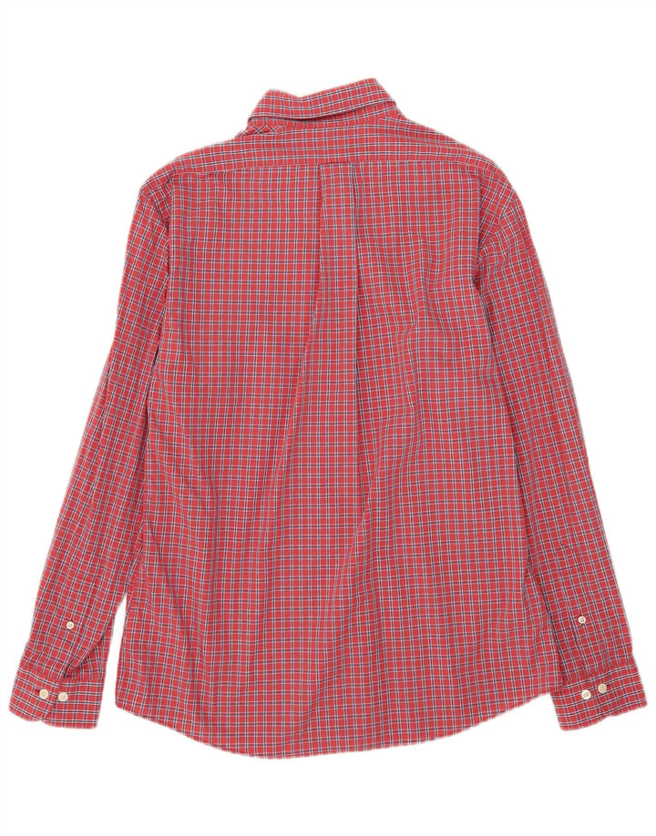 Camisa masculina Brooks Brothers Regent de algodão xadrez vermelho médio
