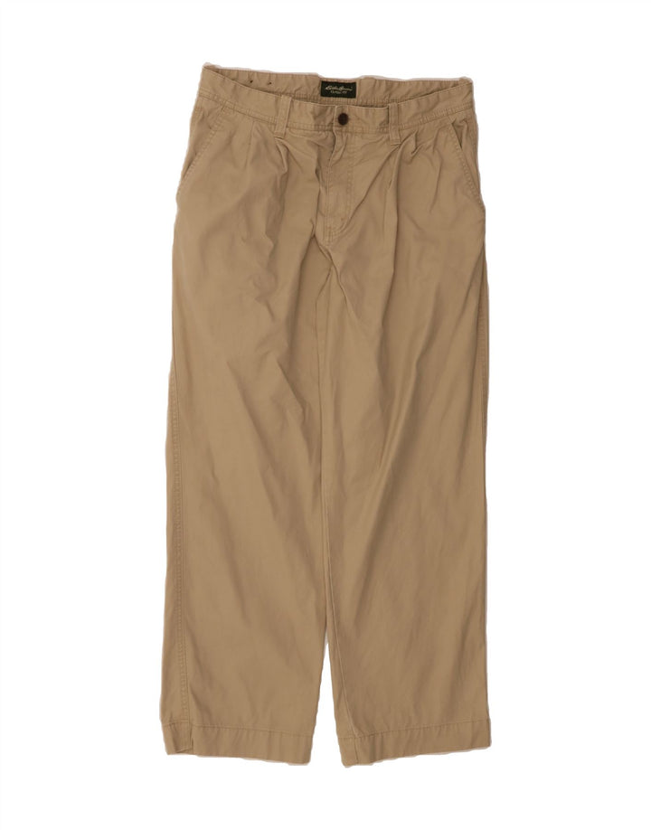 EDDIE BAUER Mens Classic Fit Pegged Chino Trousers W34 L30 Beige Cotton Vintage Eddie Bauer and Second-Hand Eddie Bauer from Messina Hembry 