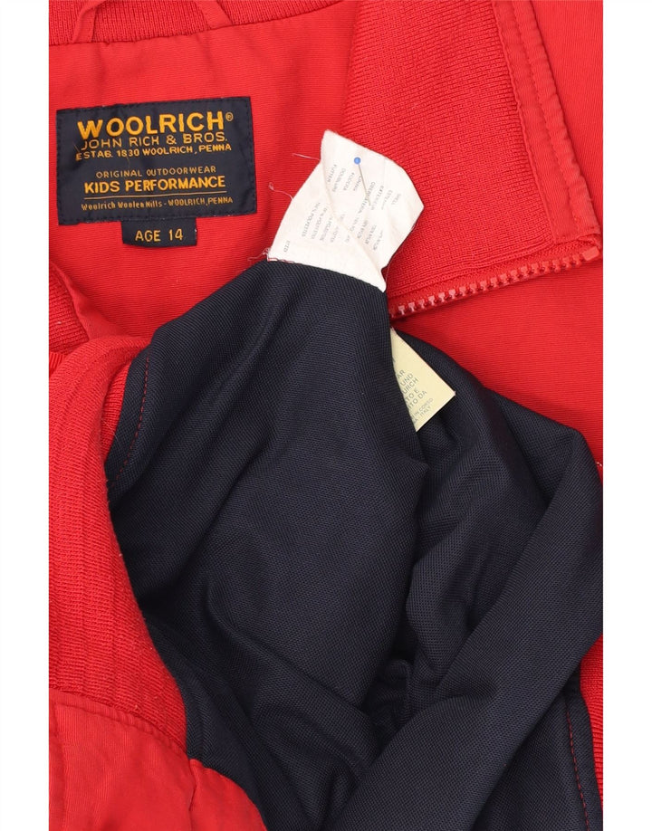Jaqueta bomber Woolrich Boys 13-14 anos poliéster vermelho