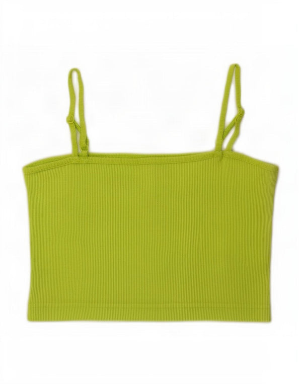 Top Nike Feminino Crop Cami UK 8 Pequeno Verde Algodão
