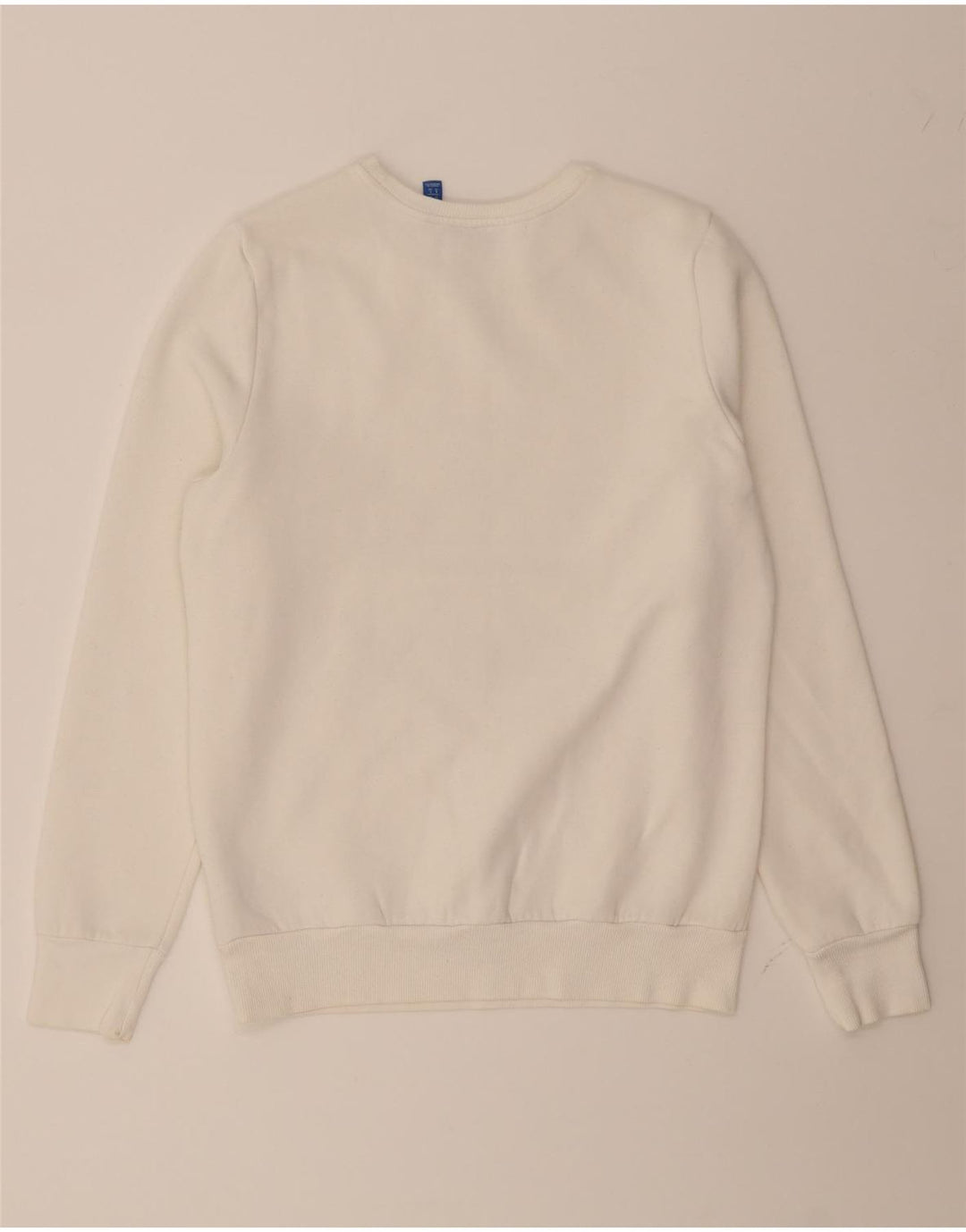 ADIDAS Womens Graphic Sweatshirt Jumper UK 6 XS White Cotton Vintage Adidas and Second-Hand Adidas from Messina Hembry 