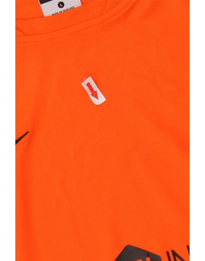 Camiseta feminina Nike com estampa gráfica grande laranja poliéster